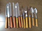 Bakelite Utensils Lot Knives Forks Spoons Grapefruit Knife