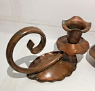 Vintage Gregorian Usa Solid Copper Chamberstick Candle Holders