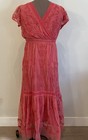 New Sundance Catalog Rose Pink Coral Mayfield Embroidered Lace Dress Formal Xxl