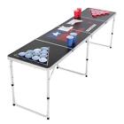 8ft Folding Beer Pong Table portable Beer Game Table W cup Holes pong Balls cups