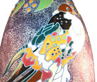 Magnificent Huge Amphora Czechoslovakia Enameled Bird Vase  Awesome 