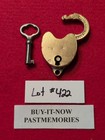 1880 s Corbin Miniature Brass Padlock W  Key   Antique Vintage Lock Lot  422