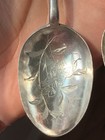 Two Long Antique Asian Export Hallmarked Silver Spoons 7 75   