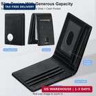 Airtag Leather Wallet For Men Slim Bifold Rfid Blocking Front Pocket Card Holder