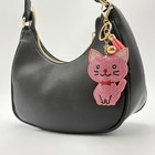 Pink Rhinestone Cat Keychain Purse Charm Cute Kitty Bag Charm Tassel Gift Box