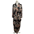 Women s Med Satin Floral Maxi Kimono Robe Bridal Wedding Honeymoon Sexy