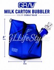 Grav   Labs Sip Series Milk Carton Bubbler Glass Water Pipe Bong  Cobalt Blue