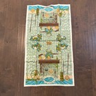 Vtg Nwt Hardy Craft Linen Tea Towel Williamsburg Kitchen Green Colonial Print