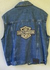 Harley-davidson Denim Vest With Hog Pins  Sturgis 2008  Daytona 2005 Patch