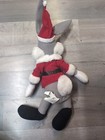 Vintage 1997 Bugs Bunny Santa Claus Plush 10  Sitting Christmas Looney Tunes  C4