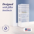 Homz Plastic 6 Clear Drawer Medium Home Storage Container Tower  White Frame