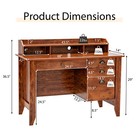 Computer Desk Pc Laptop Writing Table Workstation Student Study Rustic Brown