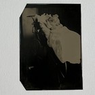 Antique Tintype Photograph Post Mortem Baby In Stroller Momento Mori Morbid Odd