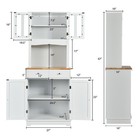 Buffet Hutch Kitchen Storage Cabinet W  Microwave Stand Storage Shelves