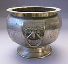 A Very Fine Large Korean Octagonal Incised  White Brass Brazier incense Burner-1