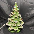 1977 Atlantic Mold Flocked Ceramic Tabletop 16    Christmas Tree W  Base Read Desc