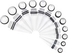 Big Ear Gauges Kit 24 Pieces Acrylic Tapers And Plugs Double O-rings Stretchi   