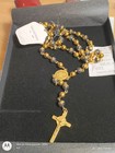 Anthony Jacobsmen s Black Rubber   Stainless Steel Rosary Necklace In Yellow