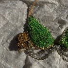 Vintage 1950s 1960s Green   Gold Sequin Burlesque Costume Top Bra Showgirl Trim