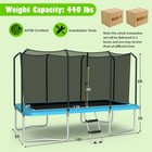 8x14 Ft Rectangular Recreational Trampoline W  Enclosure Net With Zippers