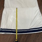 Pottery Barn Kids Crib Skirt Dust Ruffle White Navy Blue Ribbon 100  Cotton Baby