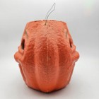Vintage 7 1 2  Halloween Paper Mache Jack O Lantern Double Side W  Paper Inserts
