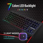 Wired Usb Gaming Keyboard 87 Keys Compact Rainbow Led Backlit Mechanical Feel