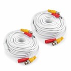 Lot Of 2   60ft White Bnc Plug Play Video Power Cable 4k Hd Cctv Security System