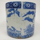 Antique Chinese Blue   White Porcelain Brush Pot Bitong Eagle Pine Waves 6 5 
