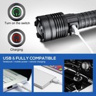 1000000lm Super Bright Xhp60 2 Led Flashlight Usb Rechargeable Zoom Torch Lamp