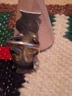Vintage Sterling  Zuni Owl Ring Native American  Mop Size 4 Unsigned