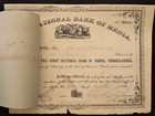 1870 Antique First National Bank Media Pa Stock Share Certificate Revenue Stamp