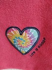 Life Is Good Heart        Dog Pet Towel Microfiber Drying Logo Pink Nwt