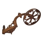 Antique 13  Cast Iron Wall Mounted Oil Lamp Sconce Salvaged Plant Holder