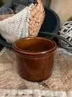 Primitive folk Art handmade custom wool Rug Hooking americana Flag On Mini Crock