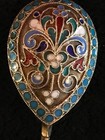 Rare Russian Imperial Silver 84 Cloisonne Enamel Spoon I saltukov Antique Russia