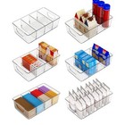 6 Pack Food Storage Organizer Bins clear Snack Organizer For 