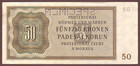 Bohemia   Moravia   50 Kronen korun 1944  Specimen