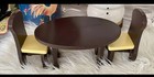 Kidkraft Wooden Doll House  barbie Furniture Table And Chairs Brown Yellow 