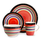 Brylanehome 16 Piece Casa Stella Dinnerware Set - Red