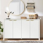 55  Fluted Sideboard Buffet Cabinet With Storage - Kitchen Credenza St