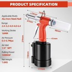 Air Pneumatic Pop Rivet Gun Hydraulic Rivet W  1 8  5 32  3 16  1 4  Nose Pieces