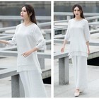 Chinese Tradition Women Yoga Fitness Tai Chi Zen Clothes Summer Cool Breathable 