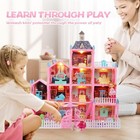 Doll House For Girls With Lights  3 Dolls  4 Floors -13 Rooms  7 Sets Of Furn   