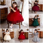 Flower Baby Girls Sequin Princess Dresses Party Lace Bridesmaid Wedding Dress