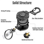 2pcs Heavy Duty Retractable Keychain Steel Cord Id Badge Reel Carabiner Clip
