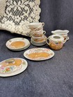 Vintage Japan Peach Lustre Miniature Toy Tea Set 17 Pieces Play Dishes