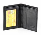 New Mens Slim Thin Bifold Leather Id Wallet Black Credit Card Window Holder Case