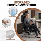 Executive Office Chair High Back Pu Leather Desk Chair With Spring Seat Cushion 
