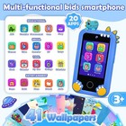 Dinosaur Kids Phone Toddler Learning Toy W  32gb Card Dual Camera Dino Bag Blue